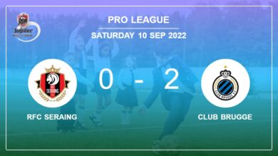 Pro League: Club Brugge conquers RFC Seraing 2-0 on Saturday