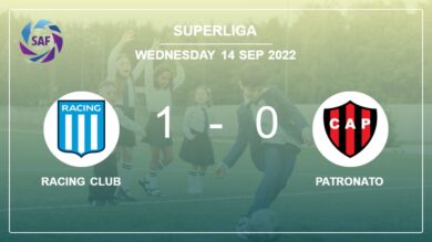 Racing Club 1-0 Patronato: conquers 1-0 with a goal scored by G. Hauche