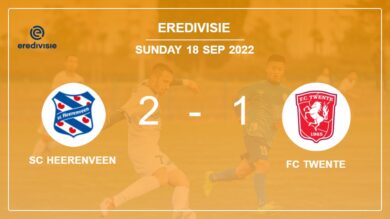 Eredivisie: SC Heerenveen recovers a 0-1 deficit to beat FC Twente 2-1