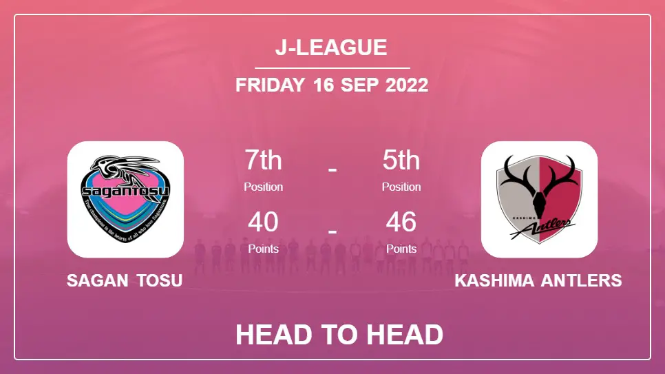 Head to Head stats Sagan Tosu vs Kashima Antlers: Prediction, Odds - 16-09-2022 - J-League