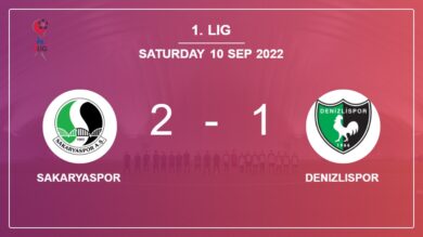 Sakaryaspor recovers a 0-1 deficit to conquer Denizlispor 2-1 with K. Kasongo scoring a double