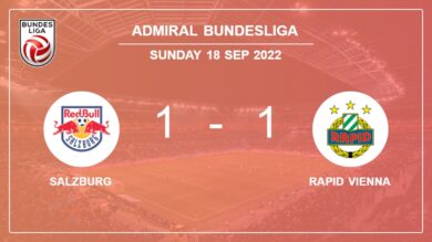 Salzburg 1-1 Rapid Vienna: Draw on Sunday