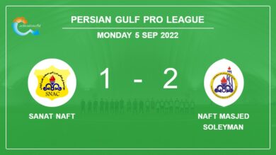 Persian Gulf Pro League: Naft Masjed Soleyman recovers a 0-1 deficit to beat Sanat Naft 2-1