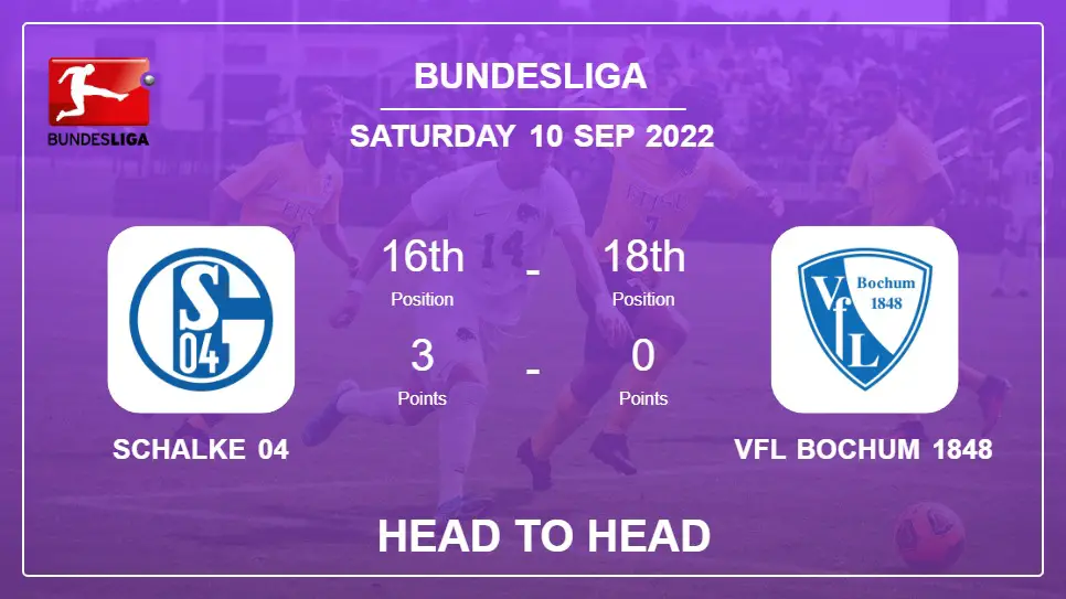 Head to Head Schalke 04 vs VfL Bochum 1848 | Prediction, Odds - 10-09-2022 - Bundesliga