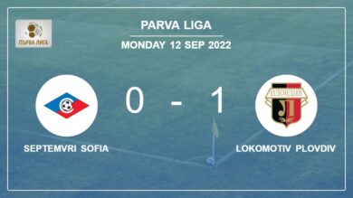 Lokomotiv Plovdiv 1-0 Septemvri Sofia: prevails over 1-0 with a goal scored by M. Paskalev