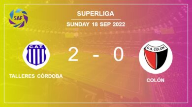 Superliga: R. Garro scores a double to give a 2-0 win to Talleres Córdoba over Colón