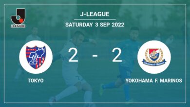J-League: Tokyo manages to draw 2-2 with Yokohama F. Marinos after recovering a 0-2 deficit