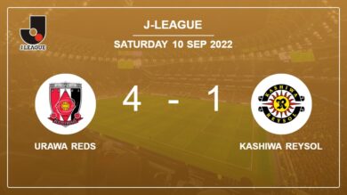 J-League: Urawa Reds annihilates Kashiwa Reysol 4-1 with an outstanding performance
