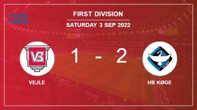 First Division: HB Køge recovers a 0-1 deficit to best Vejle 2-1