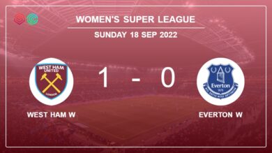 West Ham W 1-0 Everton W: overcomes 1-0 with a goal scored by L. Evans