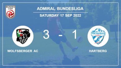 Admiral Bundesliga: Wolfsberger AC prevails over Hartberg 3-1 after recovering from a 0-1 deficit