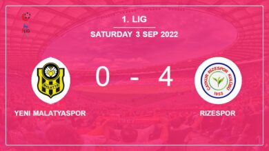 1. Lig: Rizespor conquers Yeni Malatyaspor 4-0 after a incredible match
