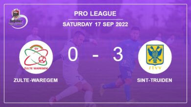 Pro League: Sint-Truiden demolishes Zulte-Waregem with 2 goals from G. Bruno