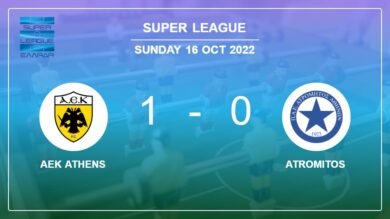 AEK Athens 1-0 Atromitos: prevails over 1-0 with a late goal scored by N. Amrabat