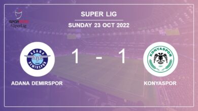 Adana Demirspor 1-1 Konyaspor: Draw on Sunday