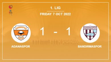 Adanaspor 1-1 Bandırmaspor: Draw on Friday