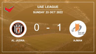 Ajman 1-0 Al Jazira: beats 1-0 with a goal scored by V. Mboungou