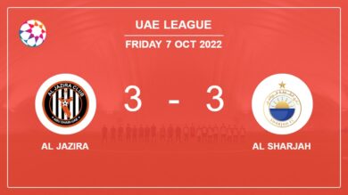 Uae League: Al Jazira and Al Sharjah draw a hectic match 3-3 on Friday