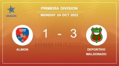 Primera Division: Deportivo Maldonado prevails over Albion 3-1