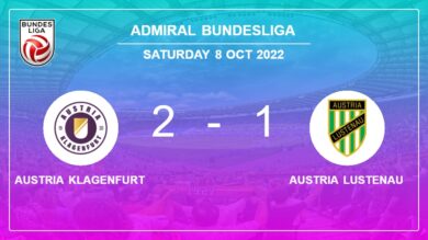Austria Klagenfurt overcomes Austria Lustenau 2-1 with K. Gezos scoring a double