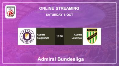 Round 11: Austria Klagenfurt vs. Austria Lustenau Admiral Bundesliga on online stream