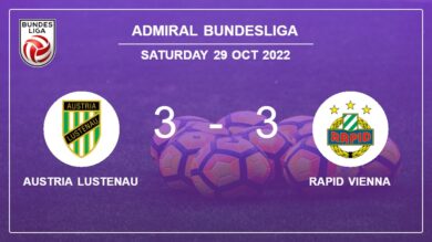 Admiral Bundesliga: Austria Lustenau and Rapid Vienna draw a frantic match 3-3 on Saturday