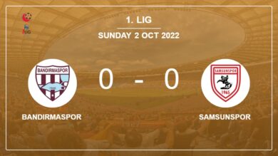 1. Lig: Bandırmaspor draws 0-0 with Samsunspor with D. Tanque missing a penalty
