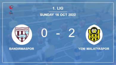 1. Lig: H. Osman scores 2 goals to give a 2-0 win to Yeni Malatyaspor over Bandırmaspor