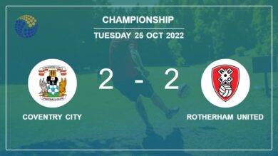 Championship: Coventry City and Rotherham United draw 2-2 on Tuesday