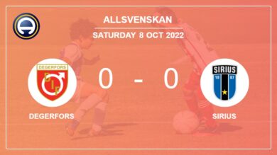 Allsvenskan: Degerfors draws 0-0 with Sirius on Saturday