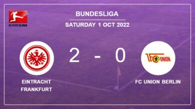 Bundesliga: Eintracht Frankfurt overcomes FC Union Berlin 2-0 on Saturday