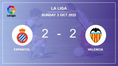 La Liga: Espanyol and Valencia draw 2-2 on Sunday