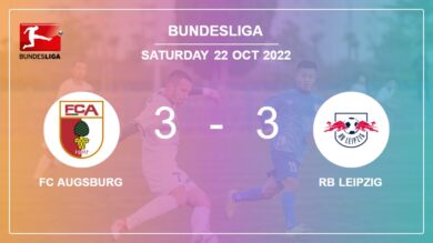 Bundesliga: FC Augsburg and RB Leipzig draw a exciting match 3-3 on Saturday