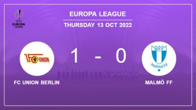 FC Union Berlin 1-0 Malmö FF: prevails over 1-0 with a late goal scored by R. Knoche