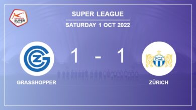 Grasshopper 1-1 Zürich: Draw on Saturday