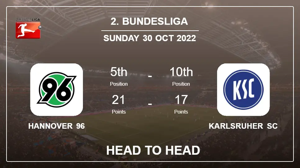 Head to Head Hannover 96 vs Karlsruher SC | Prediction, Odds - 30-10-2022 - 2. Bundesliga