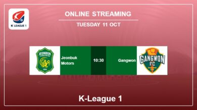 Round 36: Jeonbuk Motors vs. Gangwon K-League 1 on online stream