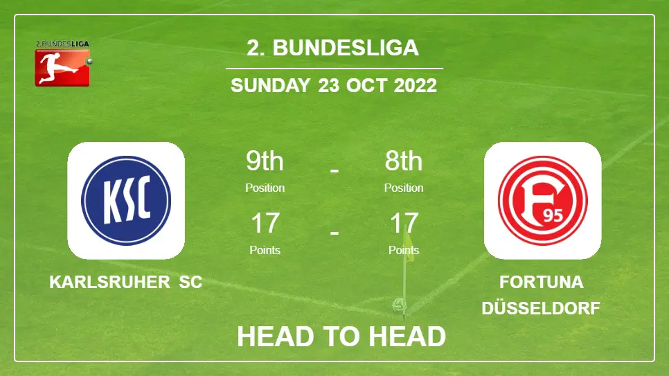 Head to Head Karlsruher SC vs Fortuna Düsseldorf | Prediction, Odds - 23-10-2022 - 2. Bundesliga