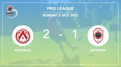 Pro League: Kortrijk grabs a 2-1 win against Antwerp 2-1