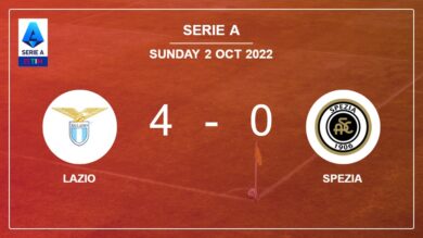 Serie A: Lazio liquidates Spezia 4-0 with an outstanding performance