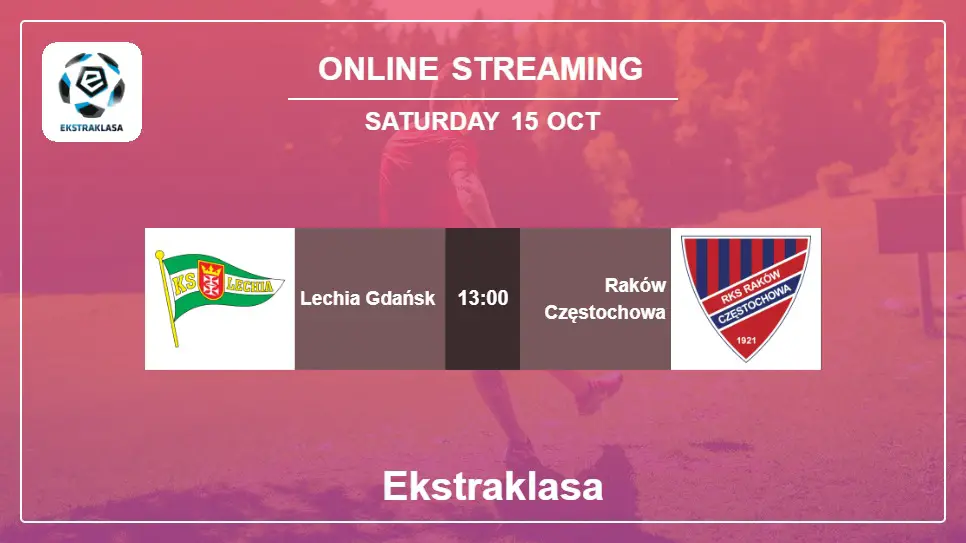 Lechia-Gdańsk-vs-Raków-Częstochowa online streaming info 2022-10-15 matche