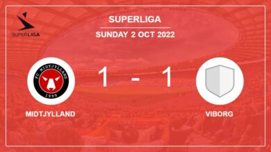 Midtjylland 1-1 Viborg: Draw on Sunday