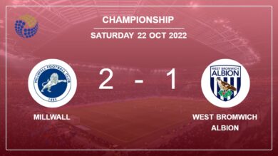 Championship: Millwall recovers a 0-1 deficit to top West Bromwich Albion 2-1