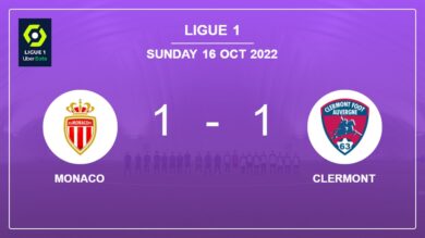 Monaco 1-1 Clermont: Draw on Sunday