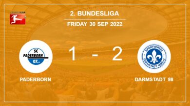 2. Bundesliga: Darmstadt 98 recovers a 0-1 deficit to defeat Paderborn 2-1