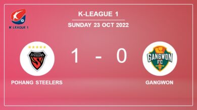 Pohang Steelers 1-0 Gangwon: tops 1-0 with a goal scored by K. Seung-Dae