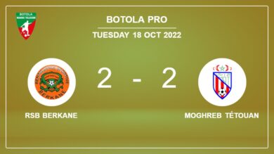 Botola Pro: Moghreb Tétouan manages to draw 2-2 with RSB Berkane after recovering a 0-2 deficit