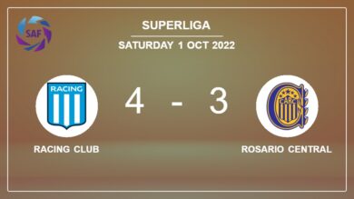 Superliga: Racing Club overcomes Rosario Central 4-3