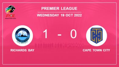 Richards Bay 1-0 Cape Town City: tops 1-0 with a late goal scored by L. Lakay
