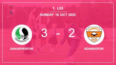 1. Lig: Sakaryaspor beats Adanaspor after recovering from a 0-2 deficit
